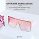 thumbnail image 2 of Ubiuo Oversized Square Sunglasses For Women Men One Piece Shades Metal Rivet Unique Female Eyewear B2767, 2 of 4