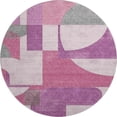 thumbnail image 2 of Addison Rugs Mayfield Premium Machine Washable Transitional Mid Century Blush Round Rug, 8' X 8' Machine Washable Transitional Mid Century Blush Oversized Sherpa Throw Blanket, 2 of 6