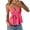 Hot Pink #030, variant on Women's Babydoll Tops Sleeveless V Neck Peplum Crop Wrap Top Cute Summer Tie Front Camisole, 2XL