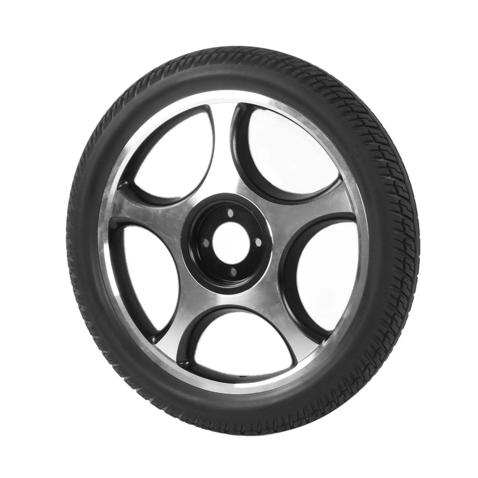 Electric Wheelchair Wheel, Polyurethane Rubber Aluminum Alloy Hub Wear Durable Round Hole