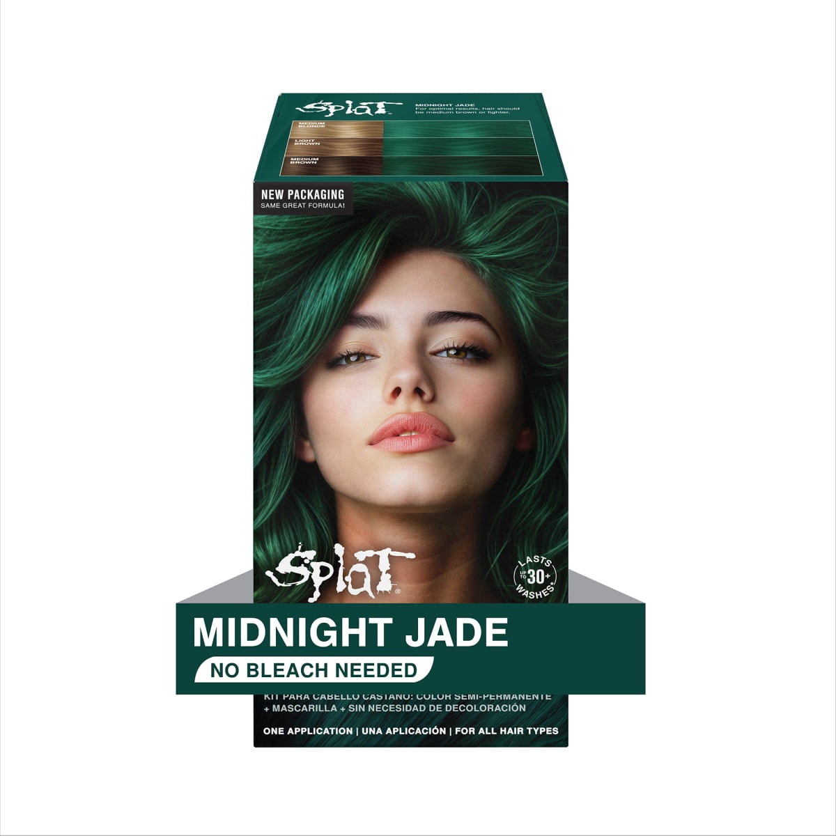 Splat Midnight Jade Hair Dye Kit, Semi-Permanent Green Hair Color for Brunettes, Vegan