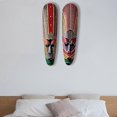 thumbnail image 2 of Wooden Mask Wall Hanging Solid Wood Carving Painted Wall Decor Bar Home Decorations African Totem M, 2 of 5