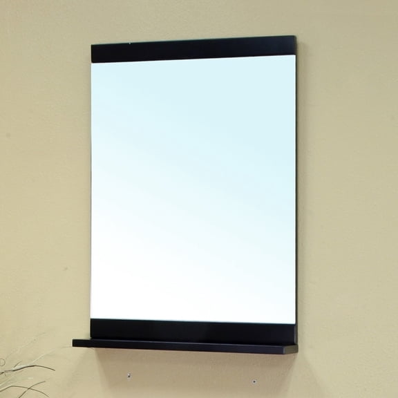 Bellaterra Home Solid wood frame mirror with shelf in black