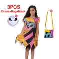 thumbnail image 2 of Vestido de Halloween para niñas, disfraz de terror de pesadilla, Sally antes de Navidad, para niños, fiesta de disfraces, ropa gótica, 2 of 5