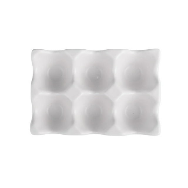 Accessoires de Cuisine Classiques, Support à Œufs en Céramique à 6 Compartiments, Plateaux à Œufs pour Poules, Organisateur de Rangement pour Œufs pour Réfrigérateur, Présentoir de Comptoir