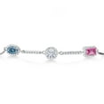 thumbnail image 2 of Gem Stone King 925 Sterling Silver Bracelet Persian Blue and White Moissanite (1.52 Cttw), 2 of 3
