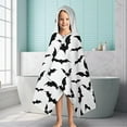 thumbnail image 6 of Halloween Bat Pattern Hooded Bath Towel，60"x35" for Ages 3 To 12 Kids, Quick Dry Lightweight Soft Microfiber Hood Beach Towel Cover Up for Kids, 6 of 7