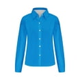 thumbnail image 5 of Admvng Button Down Shirts For Women Solid Color Casual Long-sleeved Business Work Shirt Casual Loose Tops S-2XL, 5 of 5