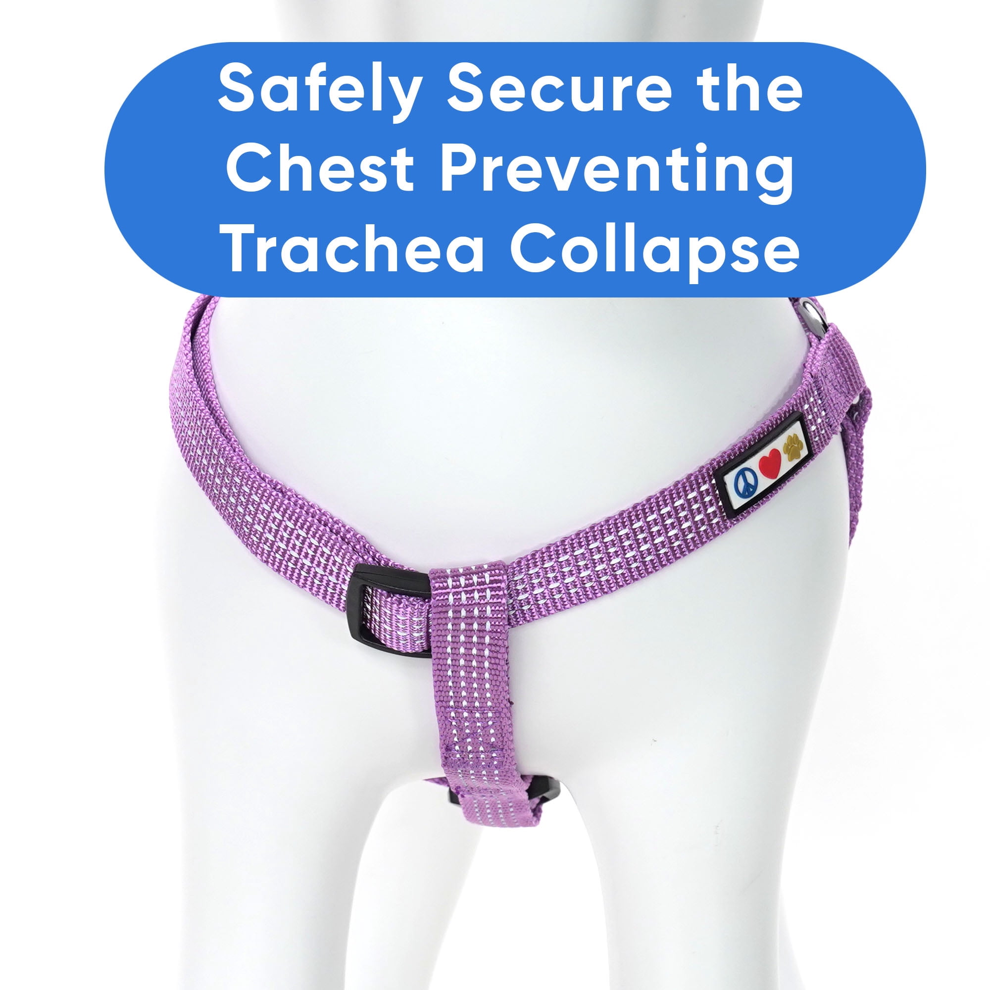 Pawtitas Reflective Dog Harness - Orchid - (S) Small Step in Dog Harness Training & Walking