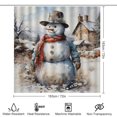 thumbnail image 2 of Rustic Cowboy Snowman Watercolor 4Pcs Shower Curtain Set with Rugs Shower Curtain And Rugs Shower Curtain Set Winter Snowman Waterproof Personality Pattern Bath Curtain for Bathroom Decor, 2 of 8