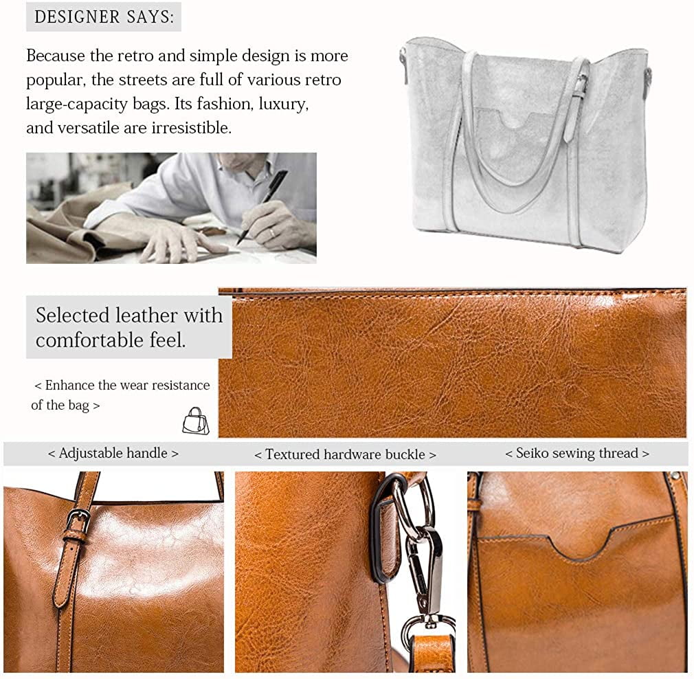 CoCopeanut Womens Leather Purses and Handbags Top Handle Satchel Bags Tote Bags Tote Purses for Women