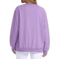 thumbnail image 4 of Women's Crew Neck Sweatshirt Long Sleeve Tops for Women Fall Clothes Outfits 2026 Fashion,Comfy Loose Fit Shirts,Casual Basic Pullover Light Purple 2XL, 4 of 7