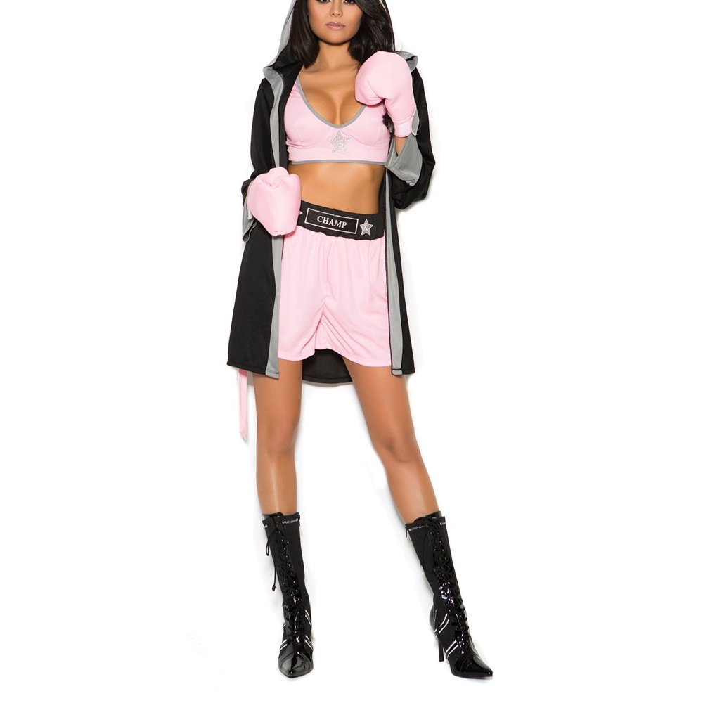Women's Costume Black Complete Boxing Outfit 3X/4X