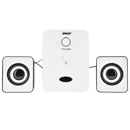 SADA D-201 USB Wired Combination Speakers Computer Speakers Bass Stereo Music Player Subwoofer Sound Box for Desktop Laptop Notebook Tablet PC Smart