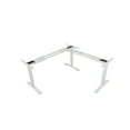 thumbnail image 4 of EFFYDESK Executive L-Shaped Height Adjustable Home Office Computer Standing Desk with Cable Management Tray (71"×71") Oak White on White Frame, 4 of 5