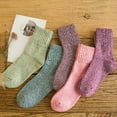 thumbnail image 2 of iOPQO 5 Pairs Sleep Socks, Thick Crew Socks Women, Thick Cotton Socks, Casual Socks for Women, Breathable Socks Women, Green One Size, 2 of 4
