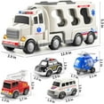 thumbnail image 3 of PayUSD Kids Boy Toys Trucks Construction Toddler Truck Car Toy Playsets Emergency Vehicle Friction Powered Vehicles with Light and Sound 5 in 1 Construction Toddler Truck Car, 3 of 10