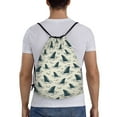 thumbnail image 2 of Drawstring Backpack - Cartoon Wavy Shark Fin Gym Bag for Women Men Water Resistant Drawstring Bags Sackpack for Gym Shopping Sport Yoga, 2 of 8
