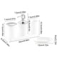 thumbnail image 3 of Juego de organizador de baño de 5 piezas | Bandeja de tocador de plástico, vasos para cepillo de dientes, dispensador de jabón, vaso para enjuague bucal, jabonera | Moderno Negro Blanco Gris |, 3 of 6
