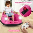 thumbnail image 4 of Gymax 12V Electric Kids Ride on Bumper Car Battery Powered Bumping Car w/ Remote Control Pink, 4 of 10