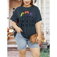 thumbnail image 5 of XCHQRTI Women Plus Size Hocus Pocus Shirt Graphic Halloween Casual Letter T-Shirt Short Sleeve Quote Funny Saying Top Tees, 5 of 7