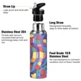 thumbnail image 3 of Yayeee 33oz Insulated Water Bottle Double Wall Stainless Steel with Flip Straw Lid, Yellow Wavy Plaid, 3 of 7