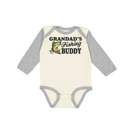 

Inktastic Grandad s Fishing Buddy Gift Baby Boy Long Sleeve Bodysuit