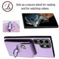 thumbnail image 6 of Wallet Case Compatible for Samsung Galaxy S24 Ultra with Card Holder, Rotation Finger Ring Kickstand Card Slots Case, Classic PU Leather Shockproof Magnetic Button Cover for Galaxy S24 Ultra, Purple, 6 of 7