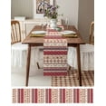 thumbnail image 3 of nqOlkjepod Red Beige Boho Table Runner 90 Inches Long Farmhouse Dress Scarves, Farmhouse Ethnic Tribe Geometric Striped Dining Tablerunner for Coffee Table/Kitchen Island/Party Décor, 13" x 90", 3 of 8