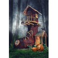 thumbnail image 2 of GreenDecor 5x7ft Backdrop Photography Background Fantasy Shoe House Halloween Pumpkins Dark Spooky Forest Hazy Misty Trees Scene Newborn Baby Kids Chi, 2 of 4