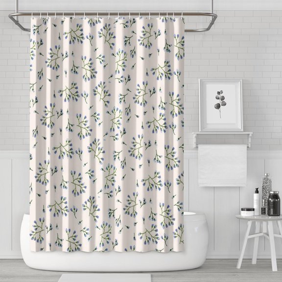 Waterproof Beautiful Colorful Floral Shower Curtain 72x72 Inch Boho Style Polyester Unique Shower Curtain for Bathroom Hotel Home Decor with 12 Plastic Hooks