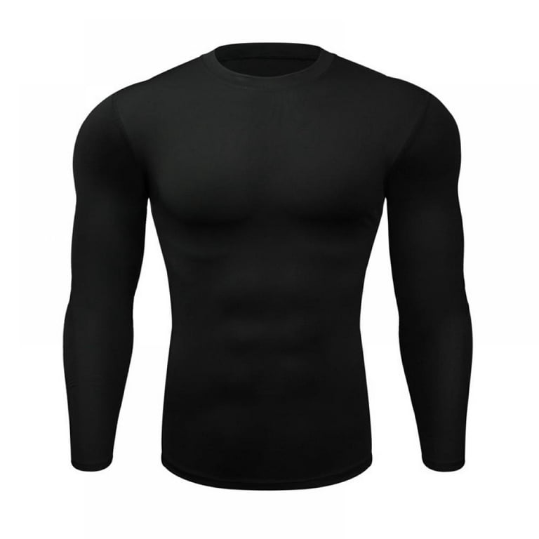 Men's Compression Shirt Long Sleeve Athletic Base Layer Top Gear Workout  High Elastic Speed Dry Bodysuit Running T-shirt