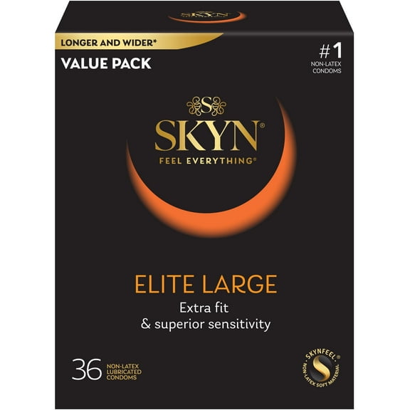 SKYN Elite Large Non-Latex Lubricated Condoms, 36 Count