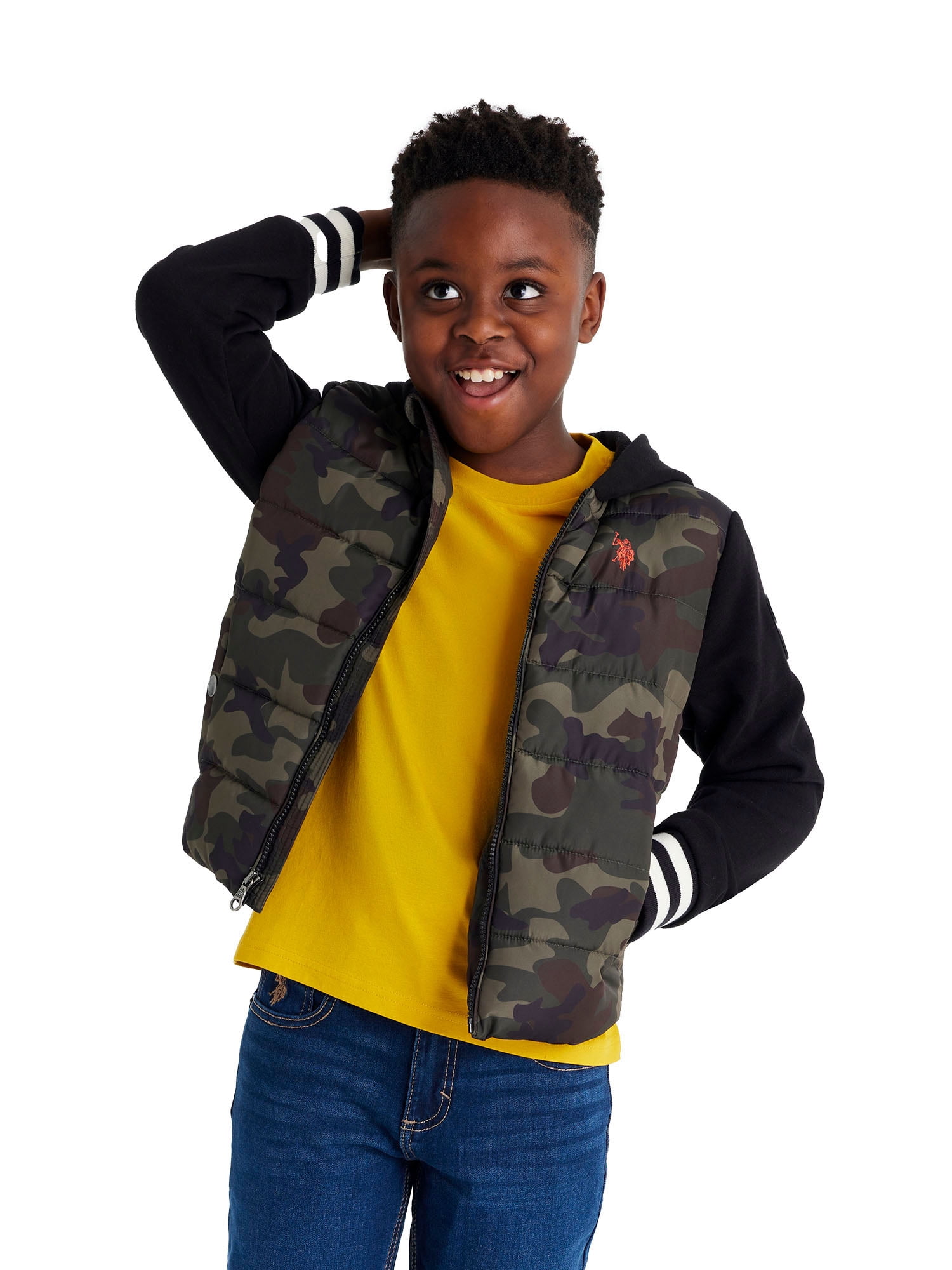 U.S. Polo Assn. Mixed Media Zip Jacket, Sizes 4-18