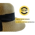thumbnail image 5 of Women'S Sun Hats UV Protection Large Wide Brim Hat Women Packable Sun Hat for Women Straw Hats with Bow Tie Womens Beach Hat Womens Sun Hat,Dark Brown, 5 of 5