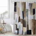 thumbnail image 4 of Abstract Gray Brown Bathroom Shower Curtains with 12 Hooks Polyester Waterproof Shower Curtain for Stalls and Bathtubs Oil Painting Simple Art Decorative Bathroom Privacy Curtain 36x78 Inches, 4 of 8