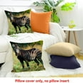 thumbnail image 4 of FCXZI Zebra Grass Field Forest Throw Pillow Cover for Home Sofa 24x24in, 4 of 5