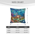 thumbnail image 4 of Bingfone Sea World Linen Throw Pillow Covers Cushion Case Pocket Button Vintage Farmhouse Pillowcase for Sofa Couch Bed 16"x16", 4 of 9