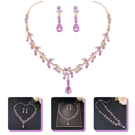 ELAYARD Women's Costume Jewelry Set with Earrings and Necklace, Elegant Fashion Accessories