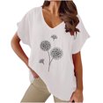 thumbnail image 1 of Birdeem T-Shirts à Col en V pour Femmes Mode Confortable Blouses Féminines Hauts, 1 of 6
