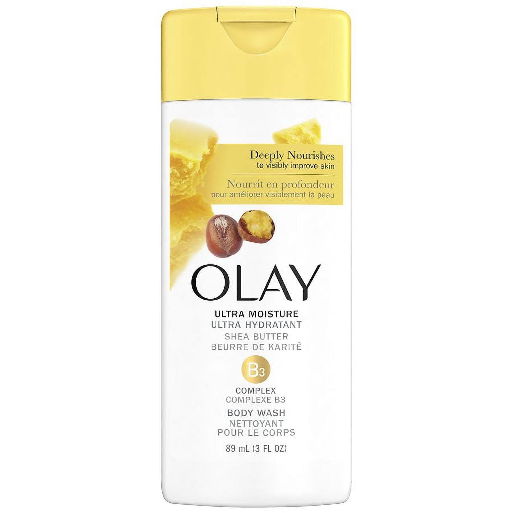 Olay Body Wash Ultra Moisture Travel Size Shea Butter, 3 oz 3.0 fl oz Pack of 2