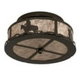 thumbnail image 4 of Meyda Tiffany 169798 Cowboy And Steer 2 Light 16" Wide Semi-Flush Drum Ceiling Fixture -, 4 of 5