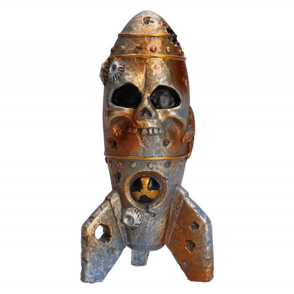 Adorno De Resina De Bomba De Calavera, Decoración De Esqueleto De Ojiva Nuclear De Simulación Pequeña Para Patio, Jardín, Hogar, Escritorio, Decoración De Halloween seitruly HA026637-02