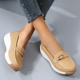 thumbnail image 2 of Orthopedic Loafers for Women Business Casual Platform Chunky Shoes Comfort Slip on Work Wedge Mid Heels, 2 of 8