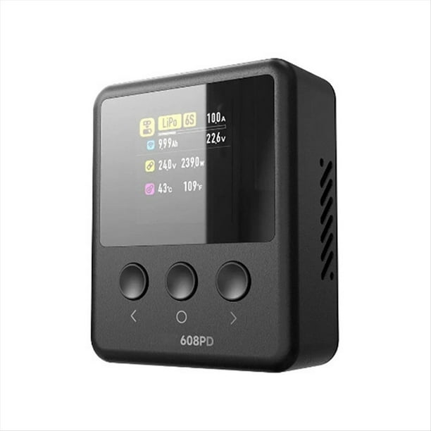 Cargador/Descargador de Equilibrio Lipo 608PD DC 240W/10A PD 140W/5A Cargador Digital Inteligente para Baterías RC LiFe/Li-Ion/LiPo/LiHV