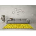 thumbnail image 3 of Ahgly Company Machine Washable Indoor Square Abstract Yellow Contemporary Area Rugs, 3' Square, 3 of 4
