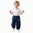 thumbnail image 3 of 6-12 Months 3 Pack Toddler Baby Boys Pants Toddler Boys Clothes Kids Boys Sweatpants Cute Casual Elastic Waist Joggers Athletic Pants Size 6M-4T,Navy, 3 of 8