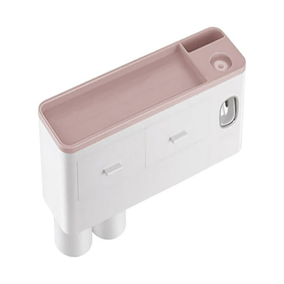 NANDIYNZHI Big Deals Toothpaste Dispenser Squeezer With Holders For Bathroom Shelf Cups Toothbrush Toothpaste Holder Drawer Organizer Space Bathroom Organizers And Storage Pink