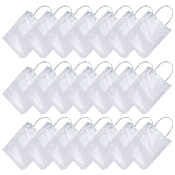 GAXIRE 24Pcs Reusable Shopping Bag of Clear PVC for Families