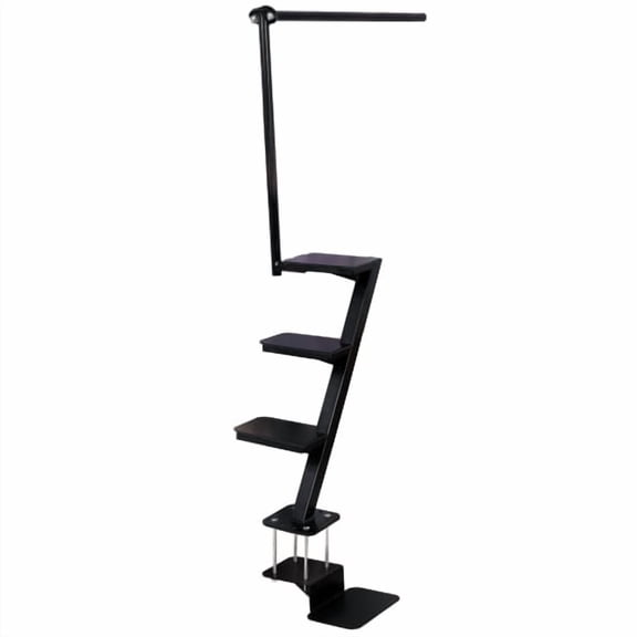 4-Step Heavy Duty Boat Trailer Steps, Anti-Corrosion Steel Trailer Tongue Ladder with Safety Grab Handle, Universal Fit Supports 450 LBS